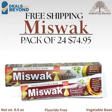 Essential Palace Organic Miswak Toothpaste Fluoride Free Vegetable Base 24 Pack