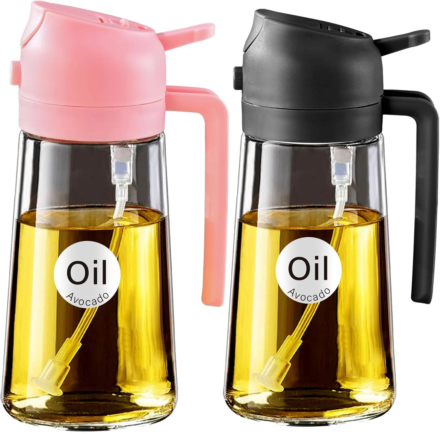 2Pcs 16Oz/470Ml Glass Olive Oil Sprayer for Cooking with Stickers, 2 in 1 Oil Di
Opens in a new wind