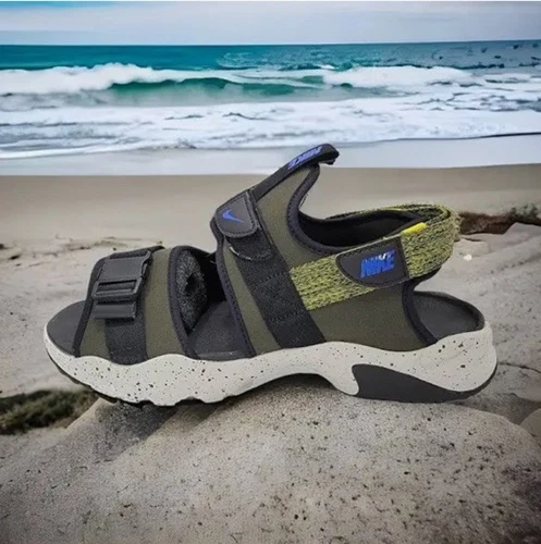 Nike Canyon Sandalo Na Taglia 12 US Uomo Sneakers Sportive Cargo Khaki Segnale Blu