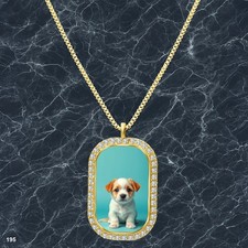 Amazing Cute Dog Puppy Pendant Necklace Image Design Dazzling Gold Tone