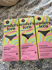 3 x Unders Teen by Proof Reg. Absorbency Period Underwear for Teens 2 M + 1 L