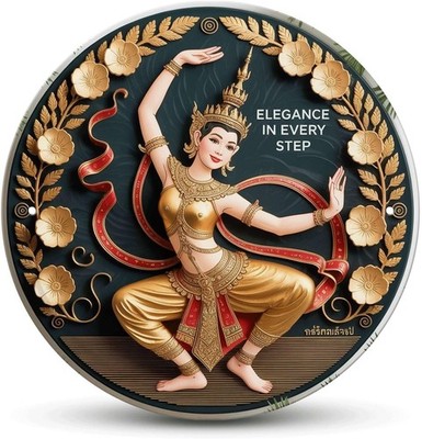Thai Dancer Vintage Southeast Asian Tin Metal Signs Home Décor 8x8