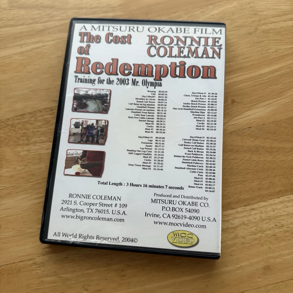Ronnie Coleman The Cost Of Redemption DVD IFBB Bodybuilding 2003 Mr. Olympia Pro - Image 2 of 3