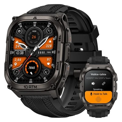 KOSPET TANK M4 Smartwatch Herren, Voll-Edelstahlgehäuse, Globale Offline-Karten