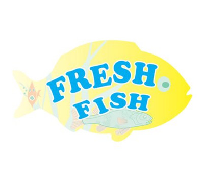 FRESH FISH Labels 250 ea per roll Merchandising Store Meat Labels Decals