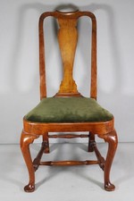 RARE 18TH BOSTON MA QUEEN ANNE CABRIOLE LEG SIDE CHAIR WITH A RARE BALLOON SEAT