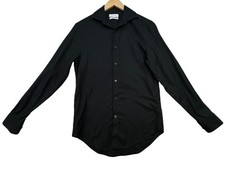 Calvin Klein Mens Steel Long Sleeve Slim Dress Shirt Size 14.5 32/33 Black