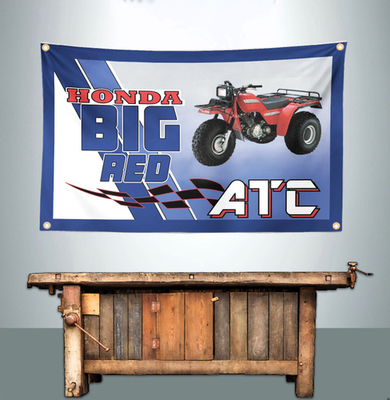 #ad HONDA BIG RED 3#x27; X 5#x27; BANNER FLAG ATC 3 WHEELER $16.79