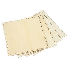 12 x 12 Inch 4 Pcs Basket Bottoms Square Wood Crochet Basket Base for Crochet