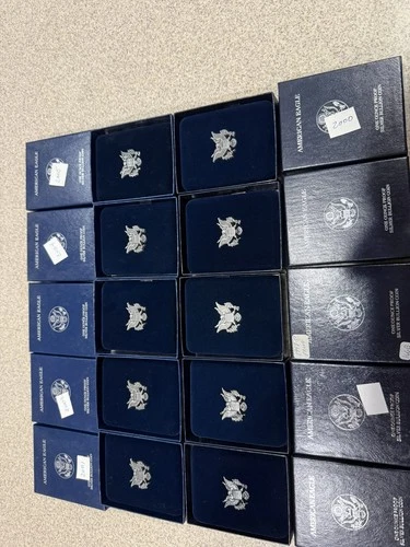 1986-1995 Proof Silver Eagles w/ Gov. Packaging and COA