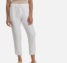 Caslon Tulip Hem Linen Pants - White Size Large