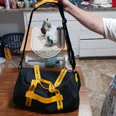Johnnie Walker Black/Yellow Keep Walking Duffel Bag Zip, Adjustable Strap