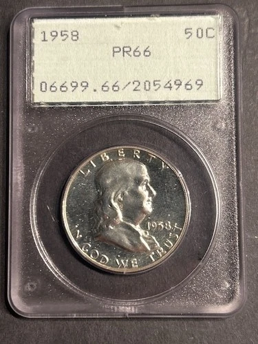 1958 FRANKLIN HALF DOLLAR PR 66 PCGS RATTLER