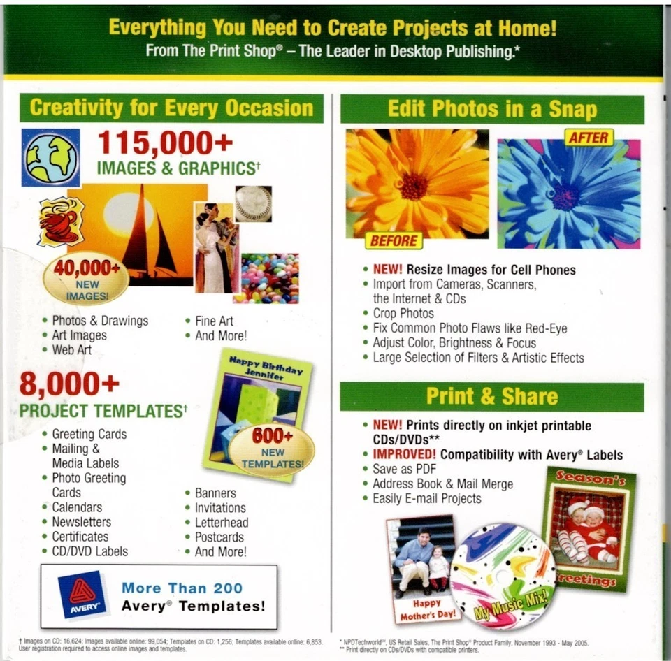 The Print Shop Essentials 21 Pc New XP Premium Images Templates Photo Edit More - Image 2 of 2