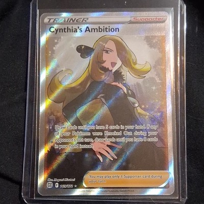 Pokémon Cynthia's Ambition Full Art Ultra Rare Holo Swsh09 169/172 Trainer