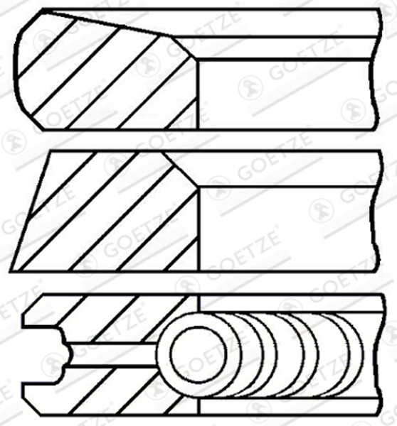 Kolbenringsatz Goetze Engine 08-123700-00 4HC 4FA FüR Ford Tourneo 4HB Transit-image