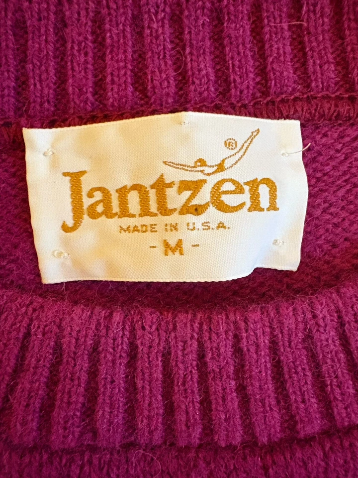 Suéter para mujer Janzen mediano magenta hecho en EE. UU. Probablemente 100 % lana vintage Foto 2 de 4
