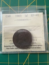 1903 Canada 1 Cent Large Penny ICCS XF-40