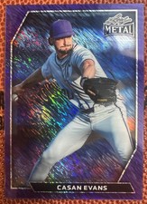 2026 Leaf Metal Baseball Casan Evans Top Prospect Rc #4/7 Purple Shimmer Rookie
