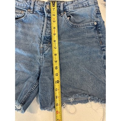 H&M Divided Denim Cutoff Shorts Distressed Frayed Blue Women's Size 8