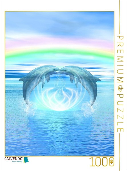 Calvendo Puzzle Rainbow Dolphins | 1000 Pieces, Finished Size 25.2 × 18.9 In (64-image