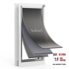 3-Flaps Pet Door for Interior and Exterior X-Large Metal Frame