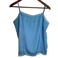 Abercrombie  Fitch Women's Lace Detailed Camisole Tank Adjustable Flowy Blue XL