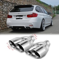 For 3 Series F30 F31 F32 Dual 2.5" Inlet 3.5" Outlet 9.5" Quad Exhaust Tip Pipe