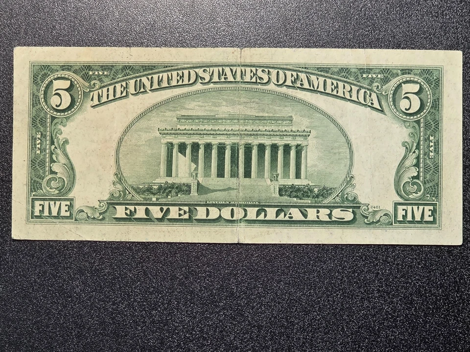 1953 $5 Red Seal Note #724 - Image 4 of 4