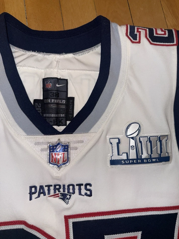 Jc Jackson NFL Nike New England Patriots Pro Cut Super Bowl 53 Jersey Size 38 - Image 3 of 4