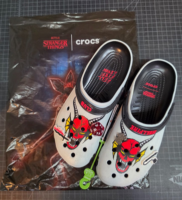 Crocs STRANGER THINGS Hellfire Classic Clog 211507-90H White Unisex M-10 W-12