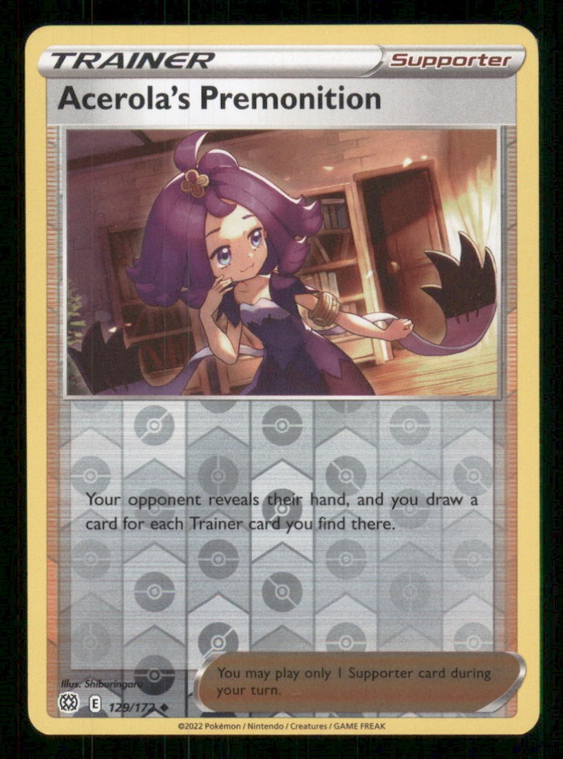 Acerola's Premonition 129/172 Uncommon Brilliant Stars Pokemon Reverse Holo NM