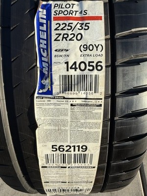 Set of TWO BRAND NEW 225/35ZR20 (90Y) Michelin Pilot Sport 4S ZP