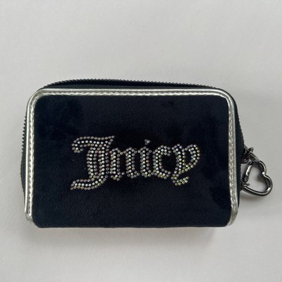 Juicy Couture BlacK  Wallet Vintage with black velvet front and silver back