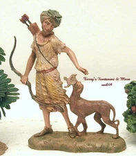 FONTANINI DEPOSE ITALY 4" ARCHER SHAMIR w/RETRIEVER NATIVITY VILLAGE FIGURE