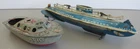 OLD METAL TOY BOATS, MARX PT10 & WOLVERINE SUBMARINE, CLEAN 'EM UP!   FREE SHIP!