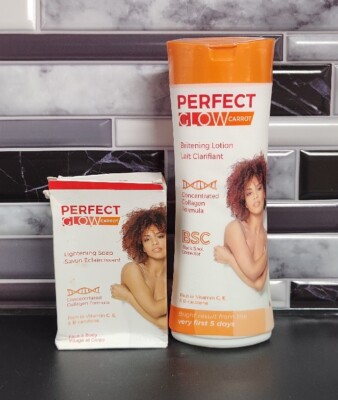 Perfect Glow Carrot Brightening Lotion With vitamins C,E,A,B and Soap