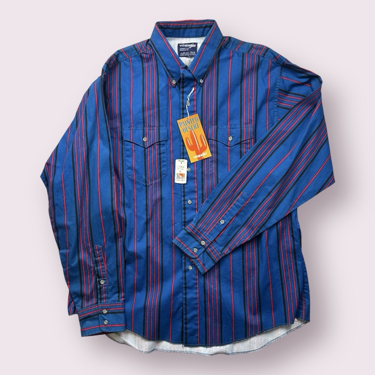 Vintage Men's Wrangler Painted Desert Striped Western Button Down