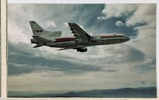 1970s TWA Trans World Airlines L-1011 TriStar Lockheed Airplane Flight Postcard