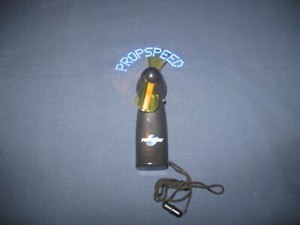 hand held battery operated fan, Propspeed advertising (batteries not included)
