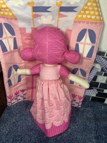 Rag doll Vintage Artesian ONCE UPON A TIME Pink Princess 10 Inch And BAG CASTLE - Picture 3 of 24