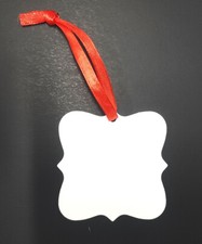 5 Count Aluminum 3" x 3" Prague Tag Badge Ornament Sublimation Blanks Christmas