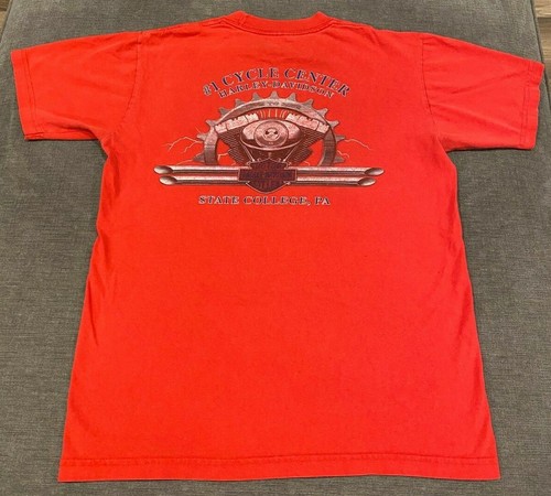 Vintage HARLEY DAVIDSON T-Shirt HERREN MEDIUM M Rot Tee Motorrad Biker Retro Herren - Bild 5 von 6