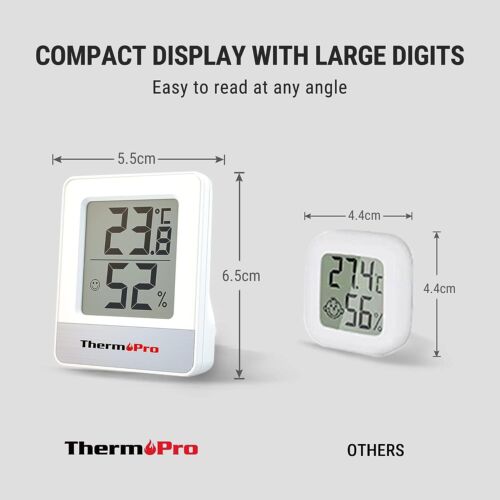 ThermoPro TP49 Digitales Mini Thermo-Hygrometer - Weiß (TP49W-3) - Bild 2 von 8