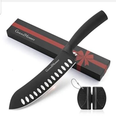 Butcher Knife - 7 inch Scimitar Chef Cleaver Knife - High Carbon German Stainles