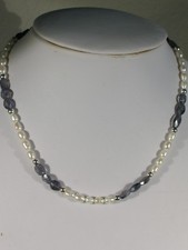 15" Girl's Pearls  Iolite Bead Necklace