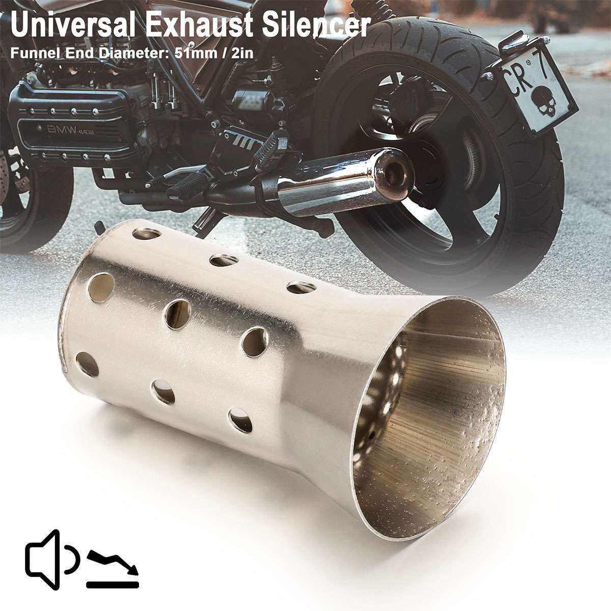 2Pcs Universal Motorcycle Exhaust Pipe Muffler Insert Baffle DB