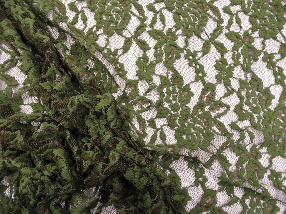 Green stretch lace sales fabric