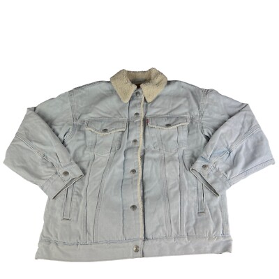 Levi's Silvertab Loose Light Blue Denim Trucker Jacket Men's Size S | eBay