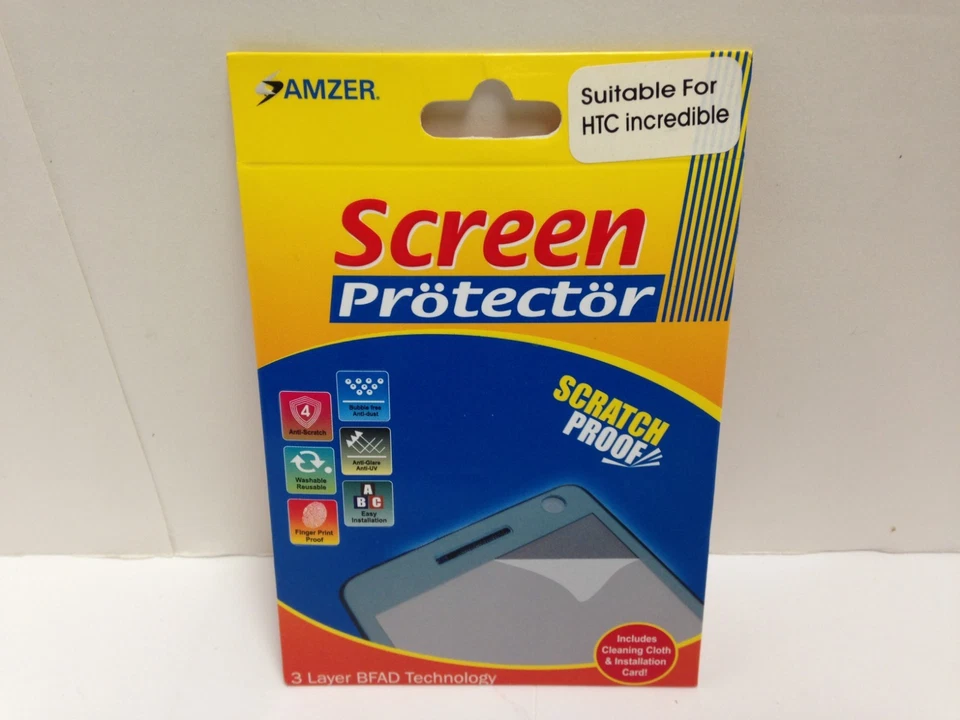 Lote de 2 Protectores de Pantalla para Teléfono Celular Amzer HTC Increíble PB31200 - Transparente Foto 2 de 4